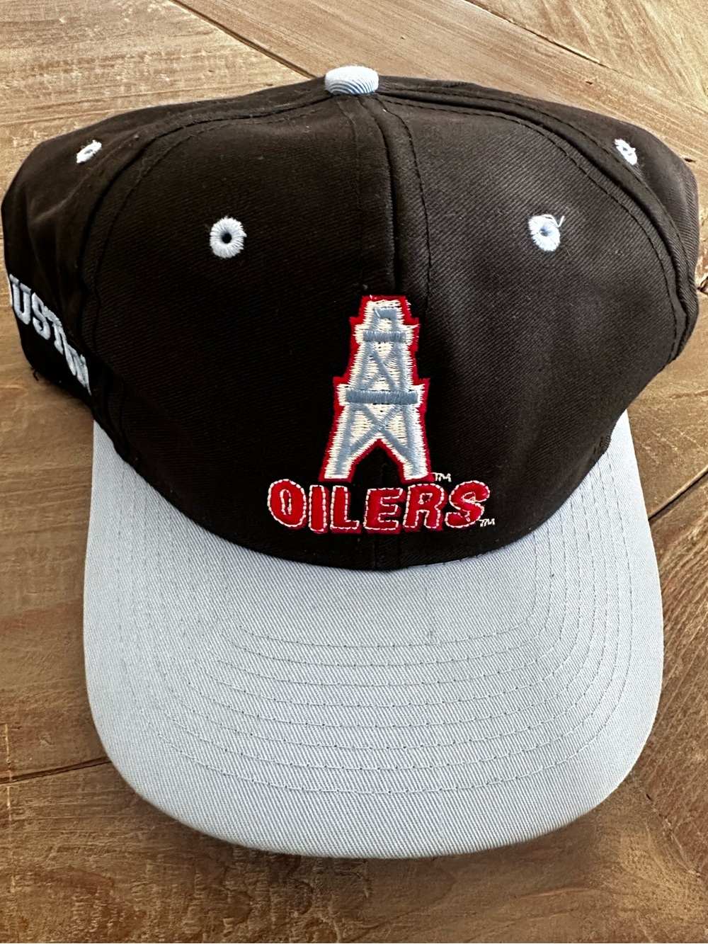 Oilers Black & Light Gray Baseball Cap